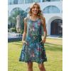 Zeagoo Summer Dresses for Women 2026 Sleeveless Casual Floral Tshirt Sundress with Pockets Loose Tank Beach Dress(Colorful)