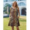 Zeagoo Summer Dresses for Women 2026 Sleeveless Casual Floral Tshirt Sundress with Pockets Loose Tank Beach Dress(Ethnic Print)
