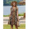 Zeagoo Summer Dresses for Women 2026 Sleeveless Casual Floral Tshirt Sundress with Pockets Loose Tank Beach Dress(Ethnic Print)