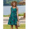 Zeagoo Summer Dresses for Women 2026 Sleeveless Casual Floral Tshirt Sundress with Pockets Loose Tank Beach Dress(Green Print)