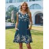 Zeagoo Summer Dresses for Women 2026 Sleeveless Casual Floral Tshirt Sundress with Pockets Loose Tank Beach Dress(Navy Blue Print)