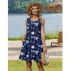 Zeagoo Summer Dresses for Women 2026 Sleeveless Casual Floral Tshirt Sundress with Pockets Loose Tank Beach Dress(Navy Print(bf318))