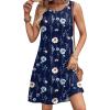 Zeagoo Summer Dresses for Women 2026 Sleeveless Casual Floral Tshirt Sundress with Pockets Loose Tank Beach Dress(Navy Print(bf318))