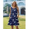 Zeagoo Summer Dresses for Women 2026 Sleeveless Casual Floral Tshirt Sundress with Pockets Loose Tank Beach Dress(Navy Print(bf318))