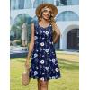 Zeagoo Summer Dresses for Women 2026 Sleeveless Casual Floral Tshirt Sundress with Pockets Loose Tank Beach Dress(Navy Print(bf318))