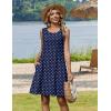 Zeagoo Summer Dresses for Women 2026 Sleeveless Casual Floral Tshirt Sundress with Pockets Loose Tank Beach Dress(Navy Round Dot)