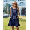 Zeagoo Summer Dresses for Women 2026 Sleeveless Casual Floral Tshirt Sundress with Pockets Loose Tank Beach Dress(Navy Round Dot)