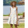 Zeagoo Summer Dresses for Women 2026 Sleeveless Casual Floral Tshirt Sundress with Pockets Loose Tank Beach Dress(White Floral)