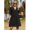 Zeagoo Summer Dresses for Women 2026 V Neck Ruffle Sleeve Casual Shift Dress Hawaiian Sundress Beach Vacation Clothes(Black)