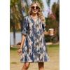 Zeagoo Summer Dresses for Women 2026 V Neck Ruffle Sleeve Casual Shift Dress Hawaiian Sundress Beach Vacation Clothes(Blue Gradient)