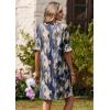 Zeagoo Summer Dresses for Women 2026 V Neck Ruffle Sleeve Casual Shift Dress Hawaiian Sundress Beach Vacation Clothes(Blue Gradient)