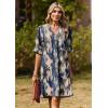 Zeagoo Summer Dresses for Women 2026 V Neck Ruffle Sleeve Casual Shift Dress Hawaiian Sundress Beach Vacation Clothes(Blue Gradient)