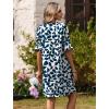 Zeagoo Summer Dresses for Women 2026 V Neck Ruffle Sleeve Casual Shift Dress Hawaiian Sundress Beach Vacation Clothes(Blue Leaves)