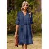 Zeagoo Summer Dresses for Women 2026 V Neck Ruffle Sleeve Casual Shift Dress Hawaiian Sundress Beach Vacation Clothes(Blue Polka Dots)
