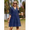 Zeagoo Summer Dresses for Women 2026 V Neck Ruffle Sleeve Casual Shift Dress Hawaiian Sundress Beach Vacation Clothes(Blue Polka Dots)