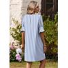Zeagoo Summer Dresses for Women 2026 V Neck Ruffle Sleeve Casual Shift Dress Hawaiian Sundress Beach Vacation Clothes(Blue and White Stripes)