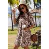 Zeagoo Summer Dresses for Women 2026 V Neck Ruffle Sleeve Casual Shift Dress Hawaiian Sundress Beach Vacation Clothes(Dark Leopard Print)