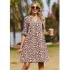 Zeagoo Summer Dresses for Women 2026 V Neck Ruffle Sleeve Casual Shift Dress Hawaiian Sundress Beach Vacation Clothes(Dark Leopard Print)
