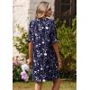 Zeagoo Summer Dresses for Women 2026 V Neck Ruffle Sleeve Casual Shift Dress Hawaiian Sundress Beach Vacation Clothes(Deep Blue Floral)