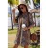 Zeagoo Summer Dresses for Women 2026 V Neck Ruffle Sleeve Casual Shift Dress Hawaiian Sundress Beach Vacation Clothes(Ethnic Style)