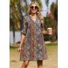 Zeagoo Summer Dresses for Women 2026 V Neck Ruffle Sleeve Casual Shift Dress Hawaiian Sundress Beach Vacation Clothes(Ethnic Style)