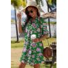Zeagoo Summer Dresses for Women 2026 V Neck Ruffle Sleeve Casual Shift Dress Hawaiian Sundress Beach Vacation Clothes(Green Floral)