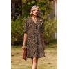 Zeagoo Summer Dresses for Women 2026 V Neck Ruffle Sleeve Casual Shift Dress Hawaiian Sundress Beach Vacation Clothes(Leopard Print)