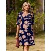 Zeagoo Summer Dresses for Women 2026 V Neck Ruffle Sleeve Casual Shift Dress Hawaiian Sundress Beach Vacation Clothes(Navy Blue – Pink Flowers)