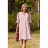 Zeagoo Summer Dresses for Women 2026 V Neck Ruffle Sleeve Casual Shift Dress Hawaiian Sundress Beach Vacation Clothes(Pink Polka Dots)