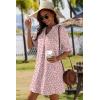 Zeagoo Summer Dresses for Women 2026 V Neck Ruffle Sleeve Casual Shift Dress Hawaiian Sundress Beach Vacation Clothes(Pink Polka Dots)