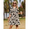 Zeagoo Summer Dresses for Women 2026 V Neck Ruffle Sleeve Casual Shift Dress Hawaiian Sundress Beach Vacation Clothes(Skin Floral)