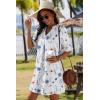 Zeagoo Summer Dresses for Women 2026 V Neck Ruffle Sleeve Casual Shift Dress Hawaiian Sundress Beach Vacation Clothes(White Floral)