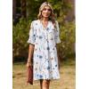 Zeagoo Summer Dresses for Women 2026 V Neck Ruffle Sleeve Casual Shift Dress Hawaiian Sundress Beach Vacation Clothes(White Floral)