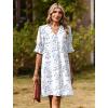 Zeagoo Summer Dresses for Women 2026 V Neck Ruffle Sleeve Casual Shift Dress Hawaiian Sundress Beach Vacation Clothes(Yellow Silhouette Flowers)