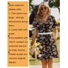 Zeagoo Summer Dresses for Women Short Sleeve Shift Dress V Neck Casual Mini Beach Vacation Boho Sundress with Pockets(Black Floral)