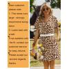 Zeagoo Summer Dresses for Women Short Sleeve Shift Dress V Neck Casual Mini Beach Vacation Boho Sundress with Pockets(Brown Leopard)