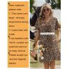 Zeagoo Summer Dresses for Women Short Sleeve Shift Dress V Neck Casual Mini Beach Vacation Boho Sundress with Pockets(Brown Leopard An136)