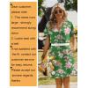 Zeagoo Summer Dresses for Women Short Sleeve Shift Dress V Neck Casual Mini Beach Vacation Boho Sundress with Pockets(Green Floral)