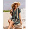 Zeagoo Summer Dresses for Women Short Sleeve Shift Dress V Neck Casual Mini Beach Vacation Boho Sundress with Pockets(Khaki Tie Dye)
