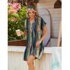Zeagoo Summer Dresses for Women Short Sleeve Shift Dress V Neck Casual Mini Beach Vacation Boho Sundress with Pockets(Khaki Tie Dye)