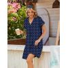 Zeagoo Summer Dresses for Women Short Sleeve Shift Dress V Neck Casual Mini Beach Vacation Boho Sundress with Pockets(Navy Dot)