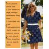 Zeagoo Summer Dresses for Women Short Sleeve Shift Dress V Neck Casual Mini Beach Vacation Boho Sundress with Pockets(Navy Dot)