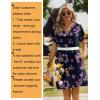 Zeagoo Summer Dresses for Women Short Sleeve Shift Dress V Neck Casual Mini Beach Vacation Boho Sundress with Pockets(Purple Floral)