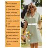 Zeagoo Summer Dresses for Women Short Sleeve Shift Dress V Neck Casual Mini Beach Vacation Boho Sundress with Pockets(Solid Green)