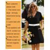 Zeagoo Summer Dresses for Women Short Sleeve Shift Dress V Neck Casual Mini Beach Vacation Boho Sundress with Pockets(Solid Navy)