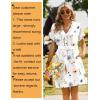 Zeagoo Summer Dresses for Women Short Sleeve Shift Dress V Neck Casual Mini Beach Vacation Boho Sundress with Pockets(White Floral)