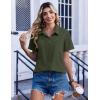 Zeagoo Women Blouses Short Sleeve Button Down Shirts Business Casual Dressy Work Tops Summer Spring Clothes(Army Green)