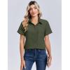 Zeagoo Women Blouses Short Sleeve Button Down Shirts Business Casual Dressy Work Tops Summer Spring Clothes(Army Green)