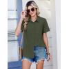 Zeagoo Women Blouses Short Sleeve Button Down Shirts Business Casual Dressy Work Tops Summer Spring Clothes(Army Green)