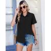 Zeagoo Women Blouses Short Sleeve Button Down Shirts Business Casual Dressy Work Tops Summer Spring Clothes(Black)
